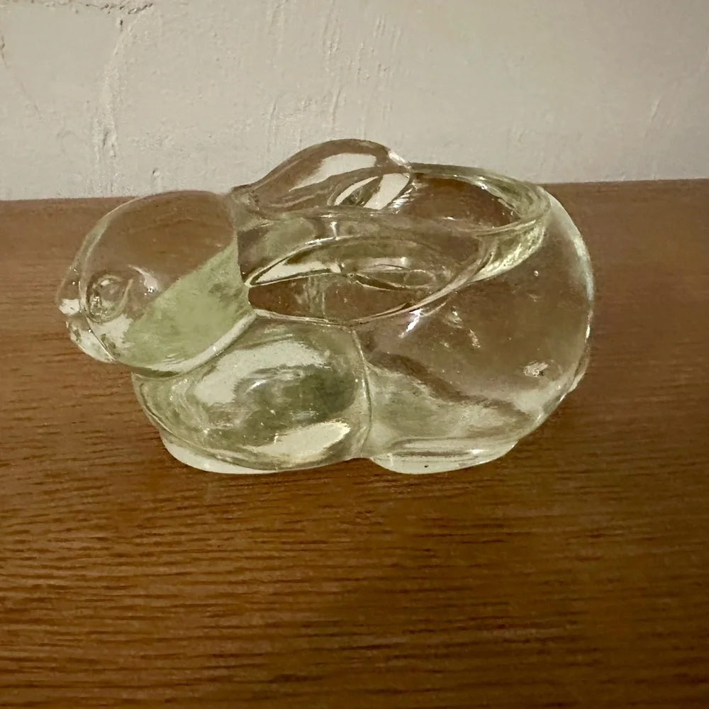 Vintage Glass Bunny Tea-light Holder.